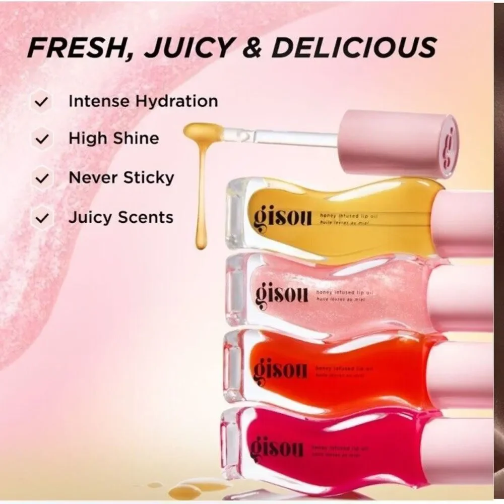 NEW GISOU Watermelon Sugar Gisou Honey Infused Hydrating Lip Oil NIB